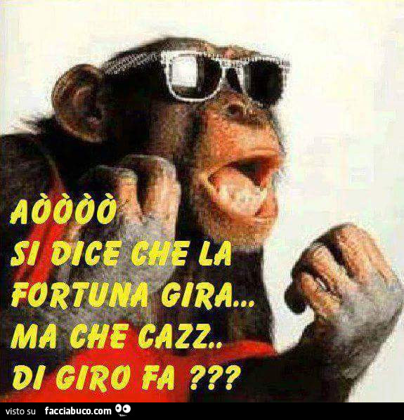 Aòò si dice che la fortuna gira ma che cazz di giro fa