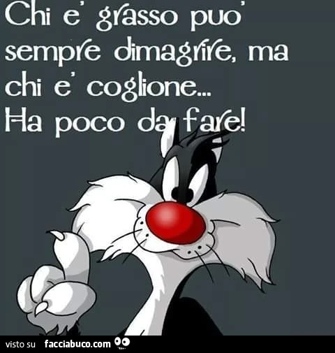 Chi è grasso può sempre dimagrire, ma chi è coglione ha poco da fare