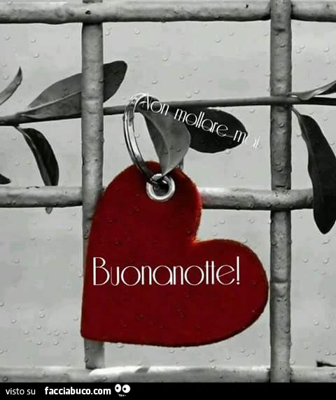 Cuore portachiavi alla ringhiera. Buonanotte