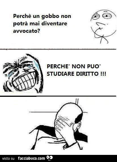 Perchè un gobbo non potrà mai diventare avvocato? Perchè non può studiare diritto