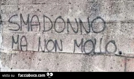 Scritta sul muro: smadonno ma non mollo