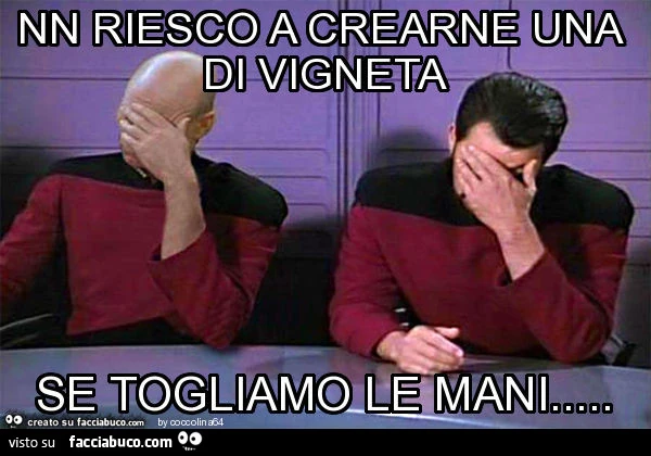 Nn riesco a crearne una di vigneta se togliamo le mani