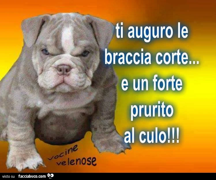 Ti auguro le braccia corte e un forte prurito al culo