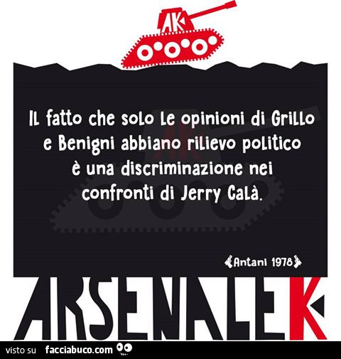 Il fatto che solo le opinioni di Grillo e Benigni abbiano rilievo politico è una discriminazione nei confronti di Jerry Calà