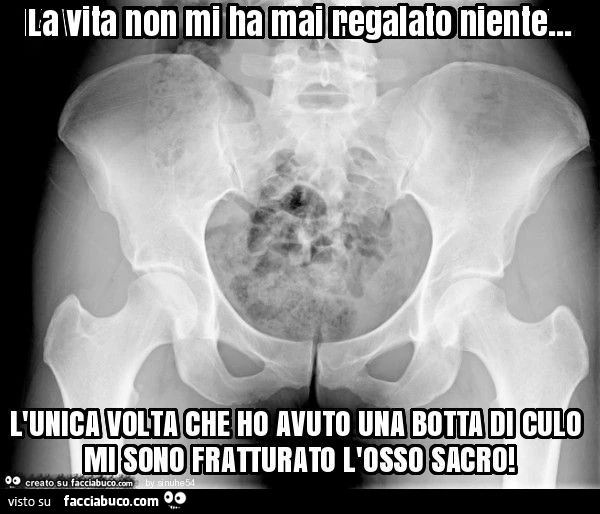 La vita non mi ha mai regalato niente