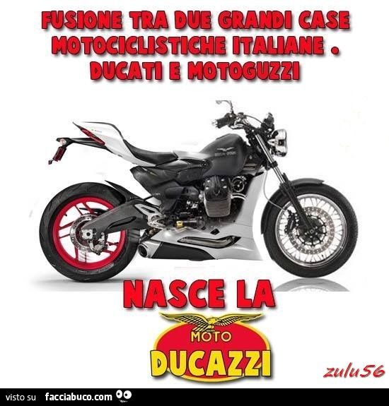 Fusione tra due grandi case motociclistiche italiane. Ducati e Motoguzzi. Nasce la moto Ducazzi