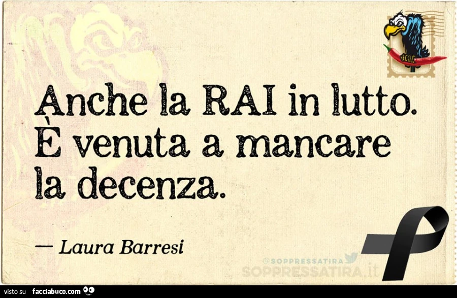 Anche la Rai in lutto. È Venuta a mancare la decenza