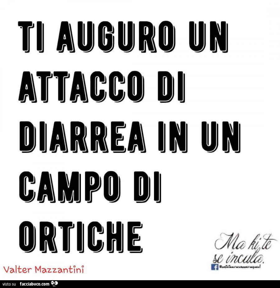 Ti auguro un attacco di diarrea in un campo di ortiche - Facciabuco.com