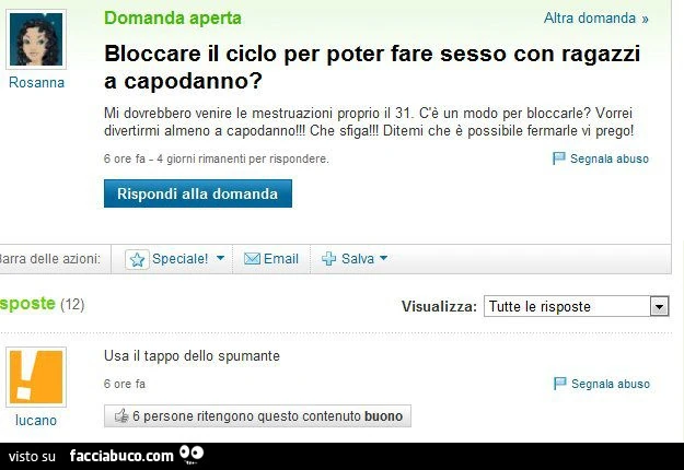 Bloccare il ciclo per poter fare sesso con ragazzi a capodanno?